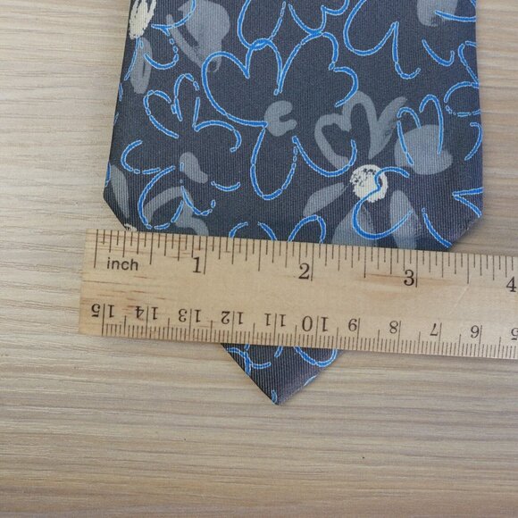 UNGARO Neck Tie‎ Mens Blue Floral Silk Flower Print Spring Formal Casual ITALY - Picture 7 of 10
